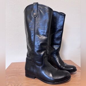 Frye Black Leather Riding Boots